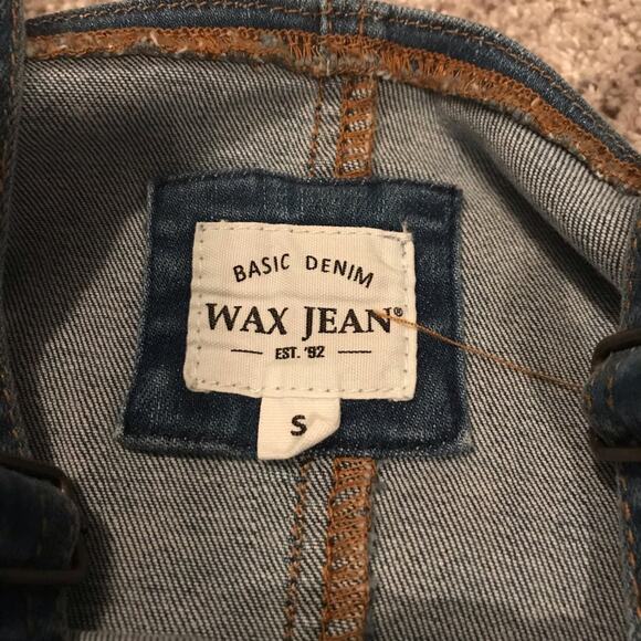 Wax Jeans medium wash overall jean dress with frayed hem size small - Picture 4 of 5